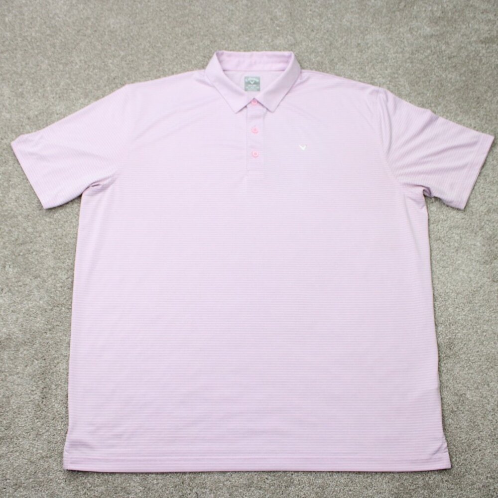 Callaway Opti-Dri Polo Shirt Mens‎ 2XL XXL Pink Polyester Short Sleeve Pullover